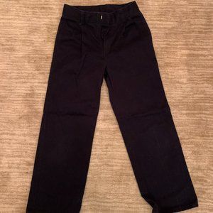 Boys navy pleated pants